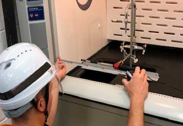 Certification of a fume hood in Okinawa, Japan by a Certified Industrial Hygienist (CIH)
