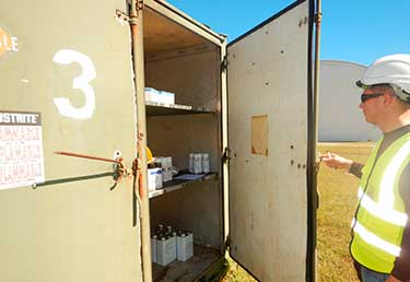HAZMAT warehouse in Okinawa, Japan